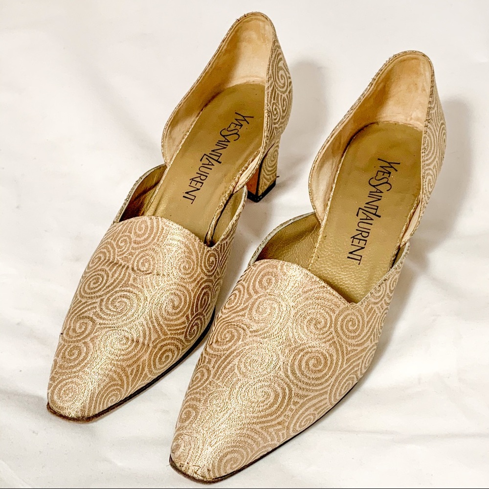 Yves Saint Laurent Vintage Gold Heels